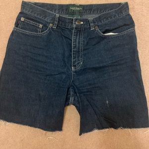 Vintage Ralph Lauren mid thigh cut off Jean shorts -8